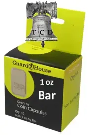 20 Silver 1oz AG Bar Ingot Coin Holder Capsule Direct Fit GUARDHOUSE 1 oz Case