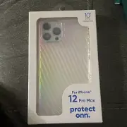 PROTECT ONN IPHONE 12 PRO MAX CASE Rainbow Metallic Ridges