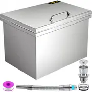 VEVOR Drop in Ice Chest 28''L x 16''W x 17''H Drop in Cooler Stainless Steel with Hinged Cover Bar Ice Bin 76.3 qt Drain-pipe and Drain Plug Included