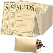 Seed Envelopes, 150Pcs Seed Packets Envelope Resealable 3.1 * 4.7In Self Adhesive Sealing Seed Saving Envelopes Small Brown Paper Seed Storage Envelopes for Collection of Flower Vegetable Seeds
