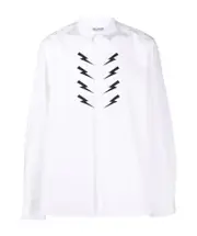 Thunderbolt-print shirt S,M White