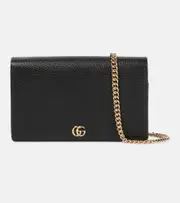 [Gucci] Gucci GG Marmont leather wallet on chain One size black