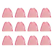 12pcs 100% Cotton Reusable Drawstring Bags, 5x6" Dust Bags, Pink