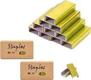 Yellow Gold No.10 Staples Mini Staples Refill 1000/Box 2 Boxes/Pack 2000 Count #10 Staple Colored Staples for Office Mini Stapler (Yellow Gold Staples)