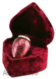 Burgundy Plum Alloy 3" Size Funeral Cremation Urn Keepsake with Velvet Heart Box