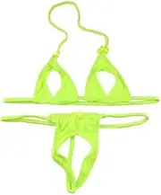 La-pomme(ラ ポーム) La Paume Lingerie, E6000 Fabric, Firm, Coloring, Bold Design, Opening, Perforated, Crotch, Micro Bikini Set, Made in Japan, Brand, Women's