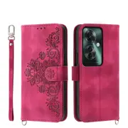 MCC For OPPO A60 5G Wallet Case Cover Extra Card Slots w/ Strap [Red]