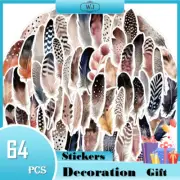 64pcs Feather Birds Fly Stickers Vinyl Decal Waterproof Skateboard Luggage Bick