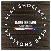 Dark Brown Flat Shoelace Custom Length Casual Laces Sneakers Boots Shoes PF10MM1