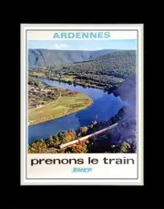 1973 Ardennes, take the train SNCF - Matted for 11x14 Frame