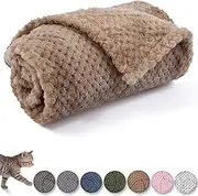 Dog Blanket or Cat Blanket or Pet Blanket, Warm Soft Fuzzy Blankets for Puppy, Small, Medium, Large Dogs or Kitten, Cats, Plush Fleece Throws for Bed, Couch, Sofa, Travel (M/32" x 40", Light Brown)