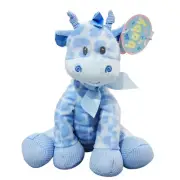Jiggle Giraffe 8.5" Baby Boy Plush Non-Allergic Soft Toy Rattle First & Main NEW