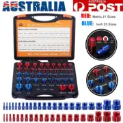 44x Inch & Metric Set Nut & Bolt Thread Checker Identifier Thread Gauges Box AU