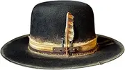 [KUFptva] Vintage Fedora Hat for Women Men Feathers Panama Hat Magician Cap Woolen Felt Hat for Cosplay Costume Dress Up, 1, Medium