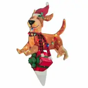 Acrylic Light-Up Dog Garden Stake Realistic Christmas Yard Sculpture with LED Lights for Pathway Backyard Lawn Landscape