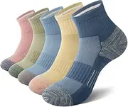 [EKSHER] Trainer Socks Women's 5 Pairs Cotton Terry Cloth Quarter Running Socks Running Colourful Sports Socks Men Breathable
