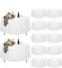 Polyester,White Tablecloths for Round Tables Waterproof Stain Resistant Washable