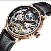 Skeleton Watches Mechanical Automatic Watch Men-Gold