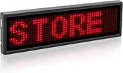 Bluetooth Led Name Badge, Wireless Rechargeable LED Tag Scrolling Message Badge Smartphone Programmable Business Badges with Magnet and Pin (Red)