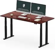 FLEXISPOT E7-Plus Electric Standing Desk, Dual Motor, 3-Stage 4-Leg, 245kg Capacity, 140x70cm Sturdy Top, Height Adjustable, Perfect for Home Office/Computer Workstation (Black & Mahogany)