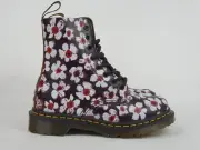 Dr. Martens 1460 Pascal Boot Pansy Fayre Leather "Black Red" New (US5) w women