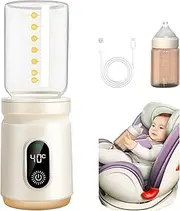 Portable Milk Warmer for Travel,6000mAh Battery Powered Portable Milk Warmer,Fast Heating & Constant Temperature Baby Bottle Warmer