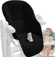Generic High Chair Cushion, PU Leather & Foam, Rectangular, 80x40x2cm (31.5x15.75x0.79 inches), Black, Plain, Plush, Indoor, High Chair Insert, Multifunctional Seat Covers for Peg Perego Tatamia
