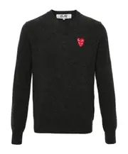 heart-patch wool jumper XL grey