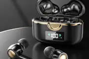 Mini Wireless Over Ear Earbuds for Sports Workout Bluetooth Headphones Wireless Charging Case LED Display