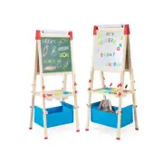 Adjustable Height Double Sided Easel With Magnetic Chalkboard