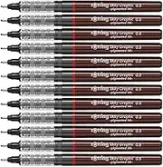 rOtring 1904756 0.50 mm Tikky Graphic Fine Liner Pen - Black (Pack of 12)