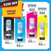 Genuine EPSON 4x Pack T522BK/C/M/Y Ink Bottle for ET1810/ET2810/ET2820/ET4800