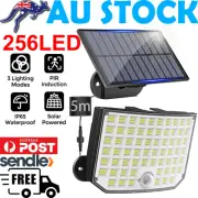 Curved 256 LED Solar Light with Motion Sensor Outdoor Wall Security Flood Lamp