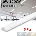 5x 4FT 40W 120cm LED Wide Batten Tube Light Shop Garage Ceiling Strip Bar Lamp