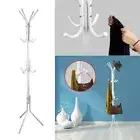 12 Hooks Coat Rack Hat Stand Tree Clothes Hanger Umbrella Holder WHITE Organizer