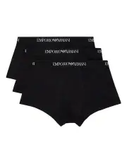 [Armani] Cotton Stretch Trunks 3 Pack in Black