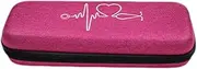 Ｂｅｓｇａ Stethoscope Carrying Case, Storage Bag Travel Case EVA Protective Carry Covers, Lightweight, Stethoscope Carrying Bag, Pink White Pattern