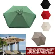 Umbrella Replacement Canopy 6 Rib Outdoor Patio Top Cover Waterproof Sunshade