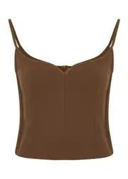 Paris Georgia Heart Singlet top - Brown - XS (UK6 / XS) XS (UK6 / XS)