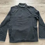 Under Armour Quarter Zip Pullover Mens Large Black Fleece New