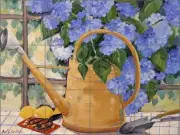 Hydrangea Tile Backsplash Carol Walker Floral Art Ceramic Mural POV-CWA012