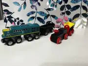 Imaginarium Green Engine & Brio Eng. Wooden Magnetic Toy Train Fit Brio & Thomas