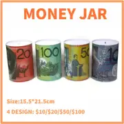 10 20 50 100 Dollar Notes Money Tin Large Piggy Bank Jar Australian Money Box