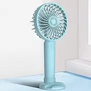 Three-Blade Handheld Fan, Rechargeable Battery Powered, Strong Wind, Mini Handheld for Outdoor and Home (blue)