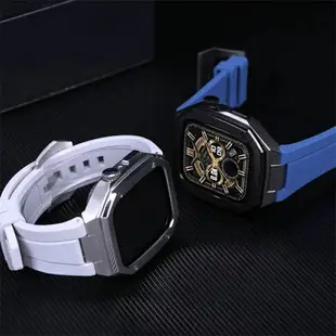 橡樹AP改裝錶帶 適用 Apple watch錶帶 S8 7 SE 6 5 代保護殼 矽膠錶帶44mm 45mm