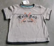 PUMPKIN PATCH BOYS GREY COTTON T-SHIRT TOP SZ 1 NEW WITH TAGS
