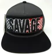 SAVAGE Snapback Cap Hat 100% Cotton Adult Men's OSFM Gray Black NWT