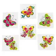 BUTTERFLY PARTY Temporary Tattoos Butterflies Kids Tattoo Pack of 36 Free Post