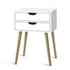New Bedside Tables Drawers Side Table Nightstand Wood Storage Cabinet White