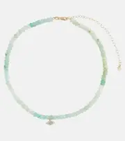 [Sydney Evan] Sydney Evan Tiny Groovy Eye 14kt gold beaded choker with diamond One Size multicoloured